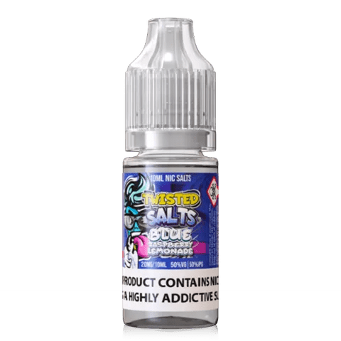 Twisted Salts 10ml Nic Salt E-Liquids 20mg / Blue Raspberry Lemonade On White Background