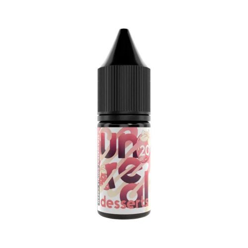 unreal desserts strawberry double cream 10ml nic salt on white background