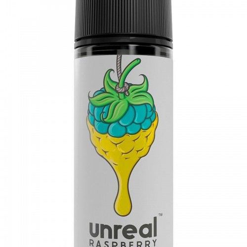 Unreal Raspberry 100ml Shortfill E-Liquid Yellow On White Background