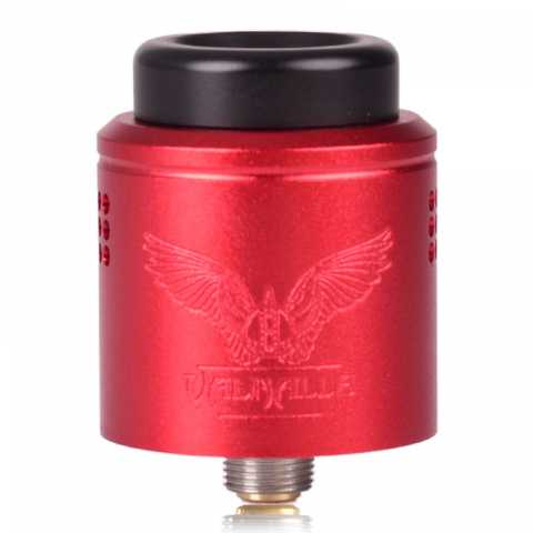 Vaperz Cloud Valhalla Micro 25mm RDA Satin Red On White Background