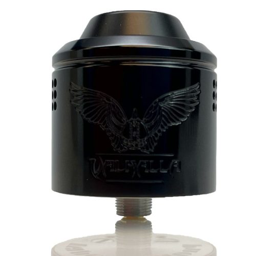 Vaperz Cloud Valhalla V2 Mini 30mm RDA Gloss Black On White Background