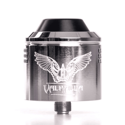 Vaperz Cloud Valhalla V2 Mini 30mm RDA Polished Steel On White Background