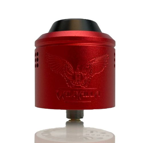 Vaperz Cloud Valhalla V2 Mini 30mm RDA Satin Red On White Background