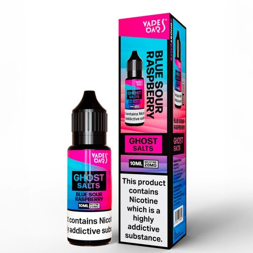 vapes bars ghost salts blue sour raspberry on white background