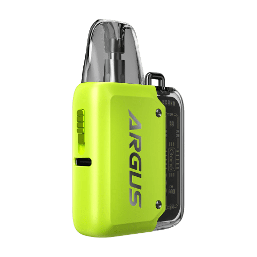 voopoo argus p1 kit bright yellow on black background