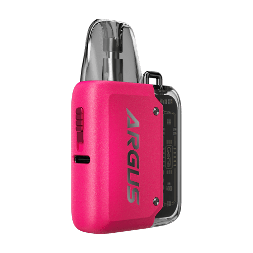 voopoo argus p1 kit passion pink on black background