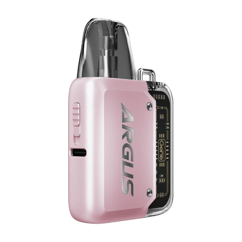 voopoo argus p1 kit pink on black background