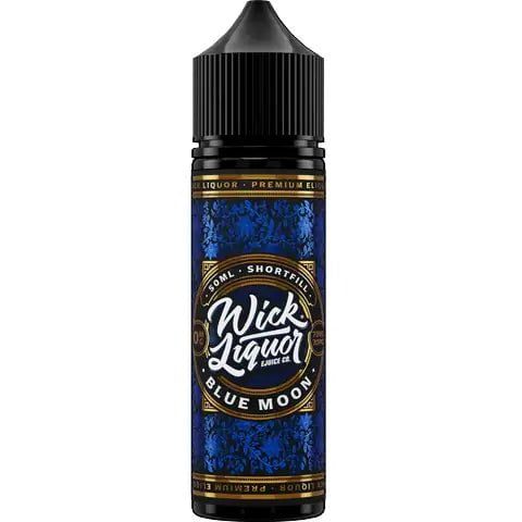 Wick Liquor 50ml Shortfill Juice Range Blue Moon On White Background