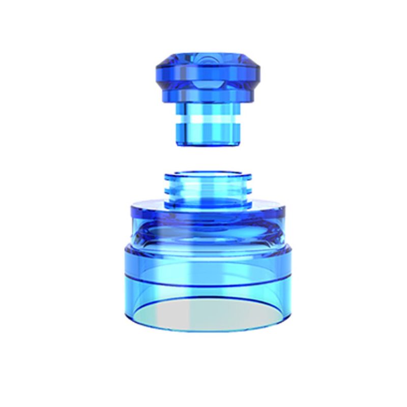 Yachtvape Claymore RDA Cap with Drip Tip Blue On White Background