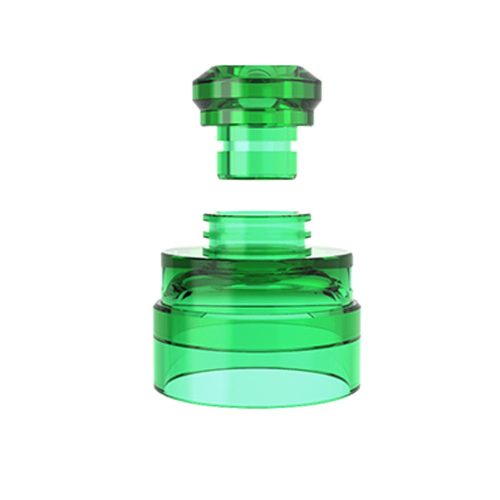 Yachtvape Claymore RDA Cap with Drip Tip Green On White Background