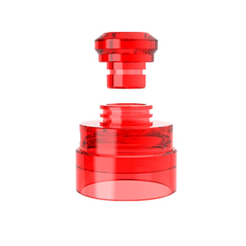 Yachtvape Claymore RDA Cap with Drip Tip Red On White Background